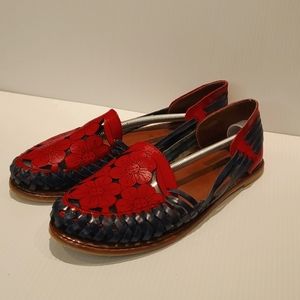 Red and Blue Floral Women's Sandals